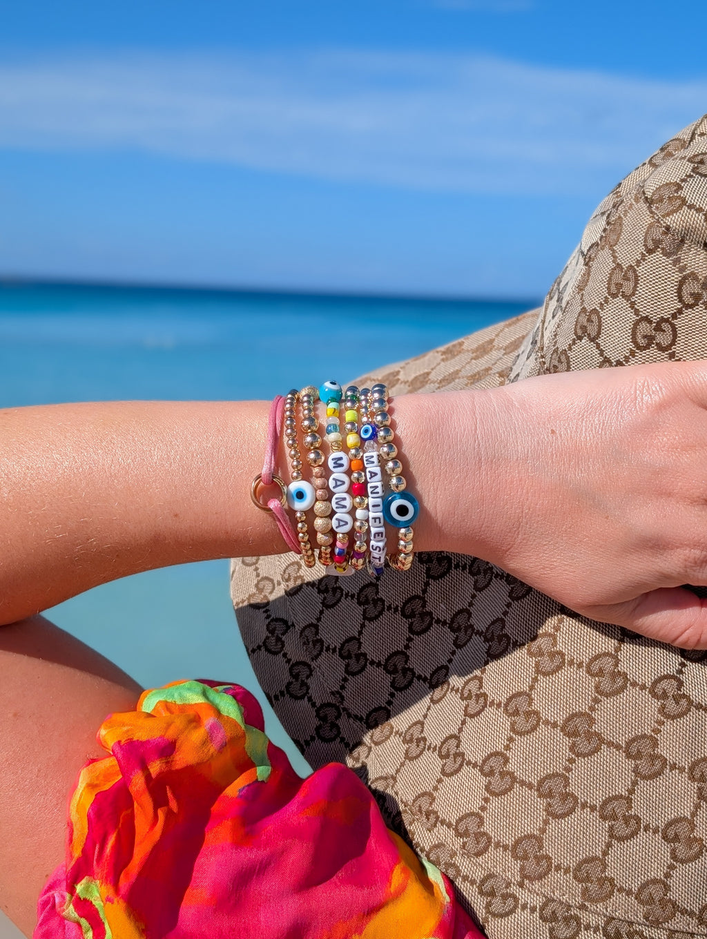 4mm Dainty Evil Eye Bracelet - 14k Gold Protection Beaded Bracelet