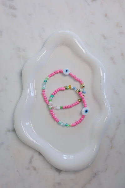 Beaded Evil Eye Bracelet, 14kt Gold-Filled, Friendship Jewelry