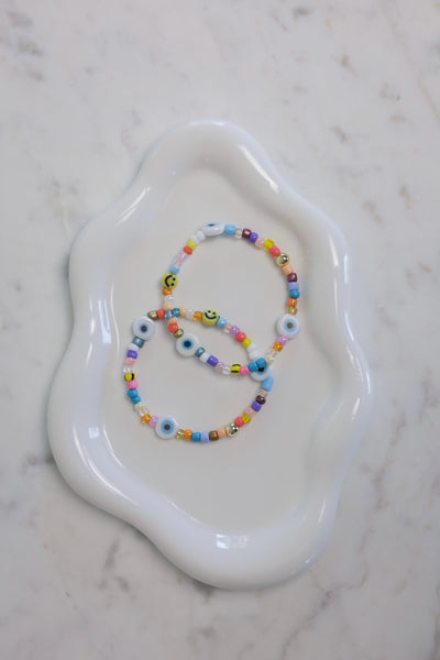 Triple Evil Eye Beaded Friendship Bracelet, Custom Protection Jewelry