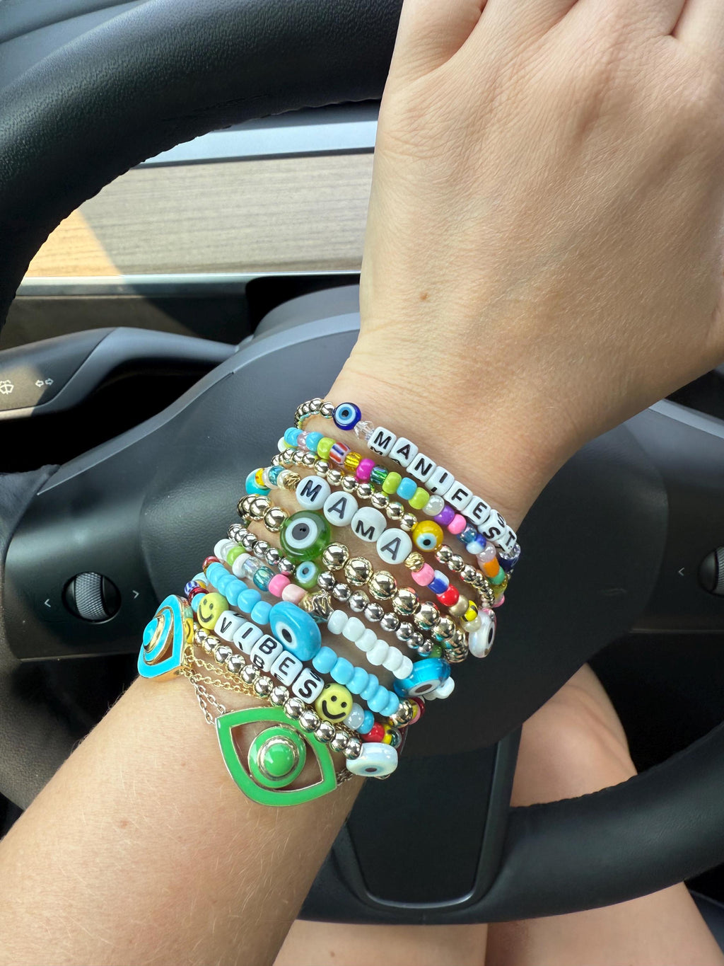 14kt Gold-Plated Evil Eye Bracelet: Dainty Beaded Protection
